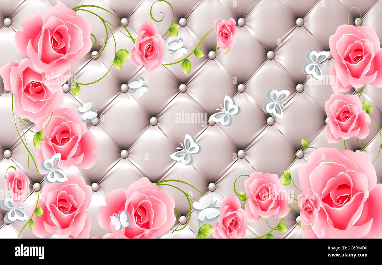 Flower 3d wallpaper hi-res stock photography and images - Alamy