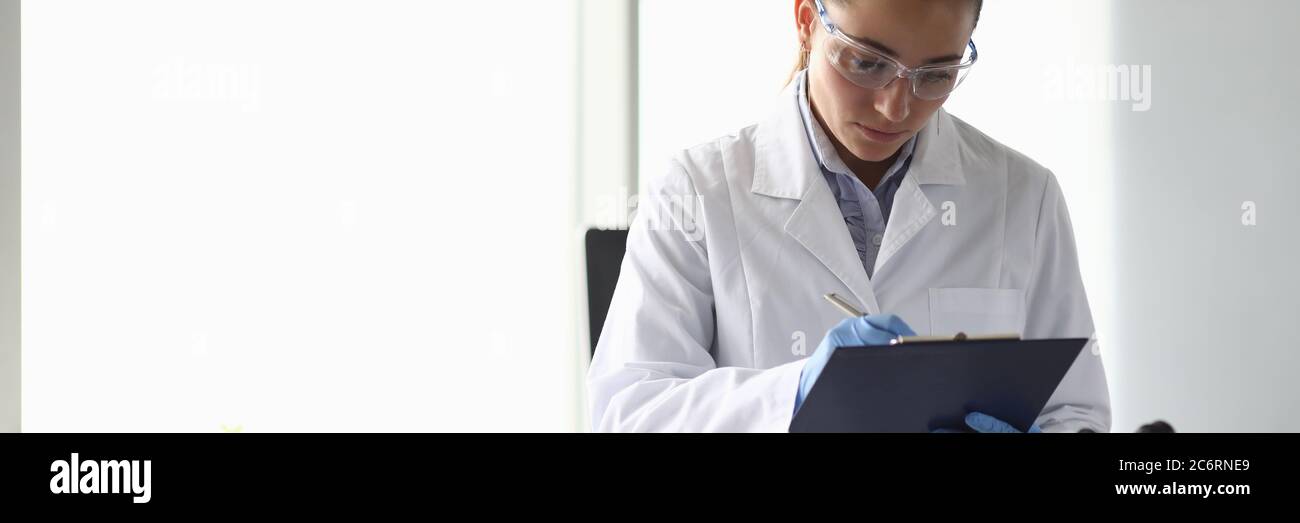 Scientist working at research project Stock Photo