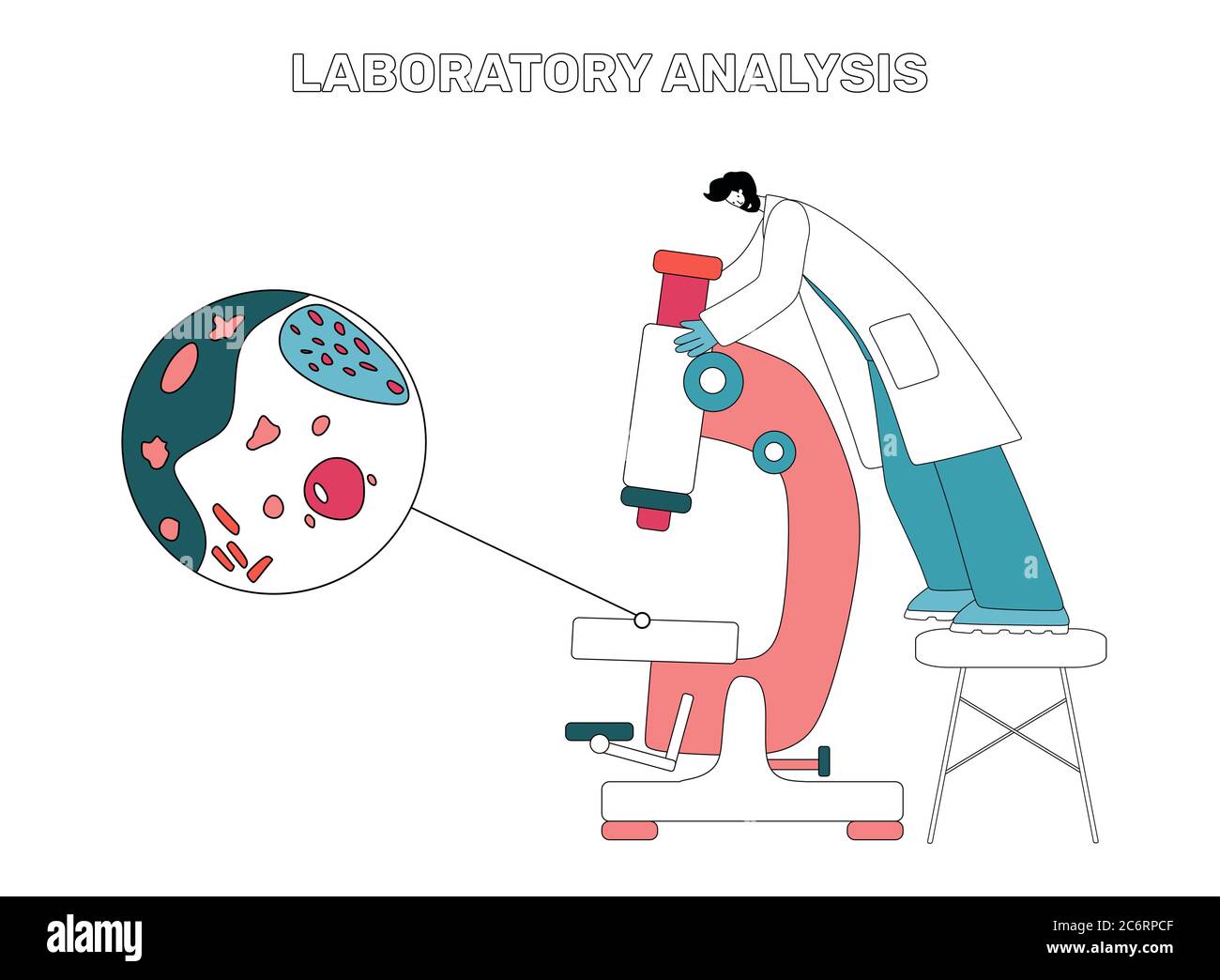 Medical chemical laboratory analysis modern flat linear concept