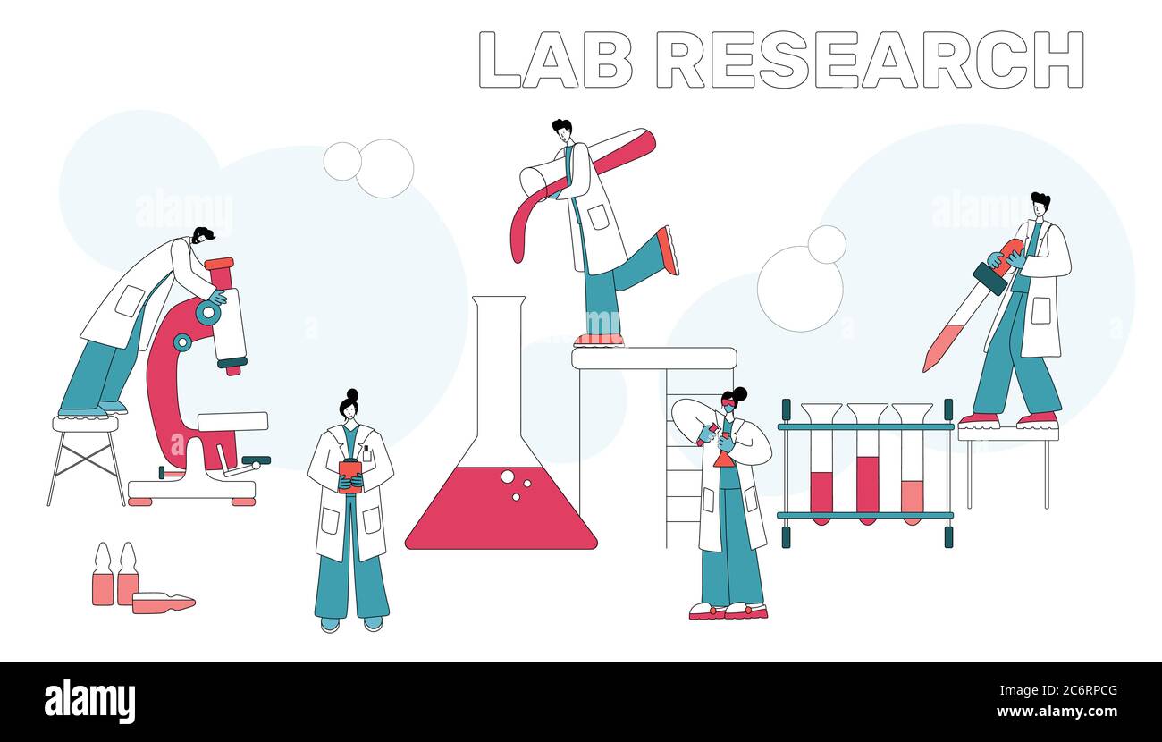 Science lab. Laboratory assistants work in scientific medical chemical