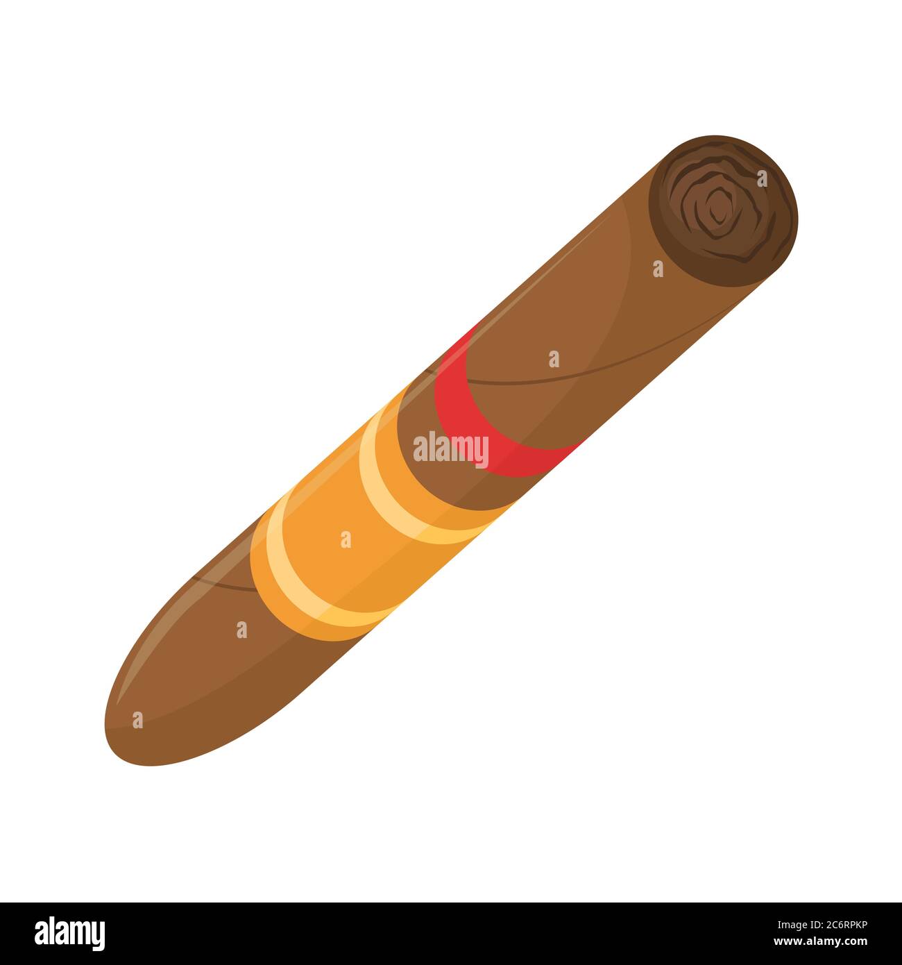 Flat vector illustration of a Cuban cigar with a label. Stock Vector