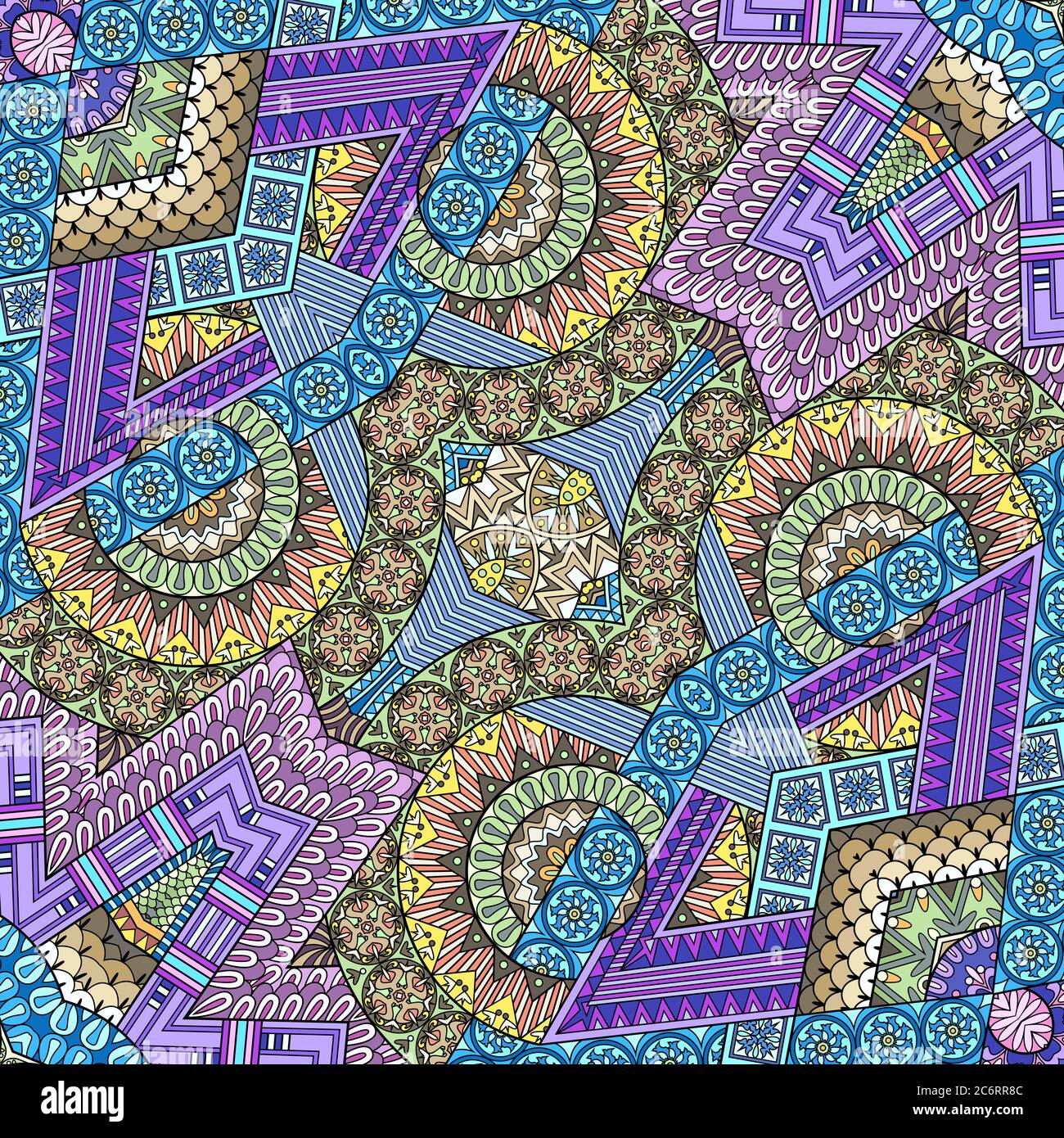 Vector abstract ethnic hand drawn background Stock Vector Image & Art ...