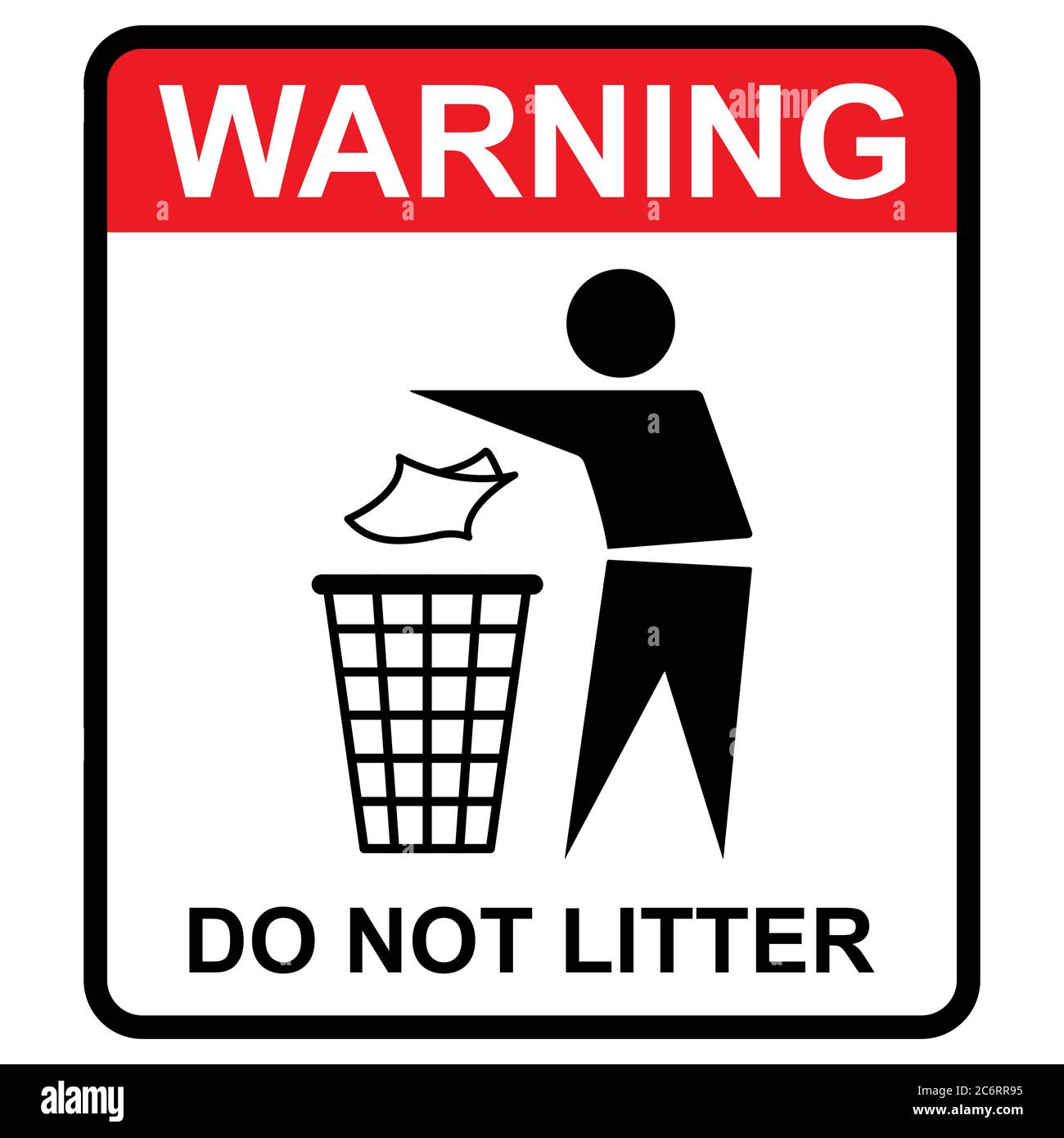 Do not litter warning flat icon isolated on white background. Keep it clean vector illustration. Tidy symbol . Stock Vector