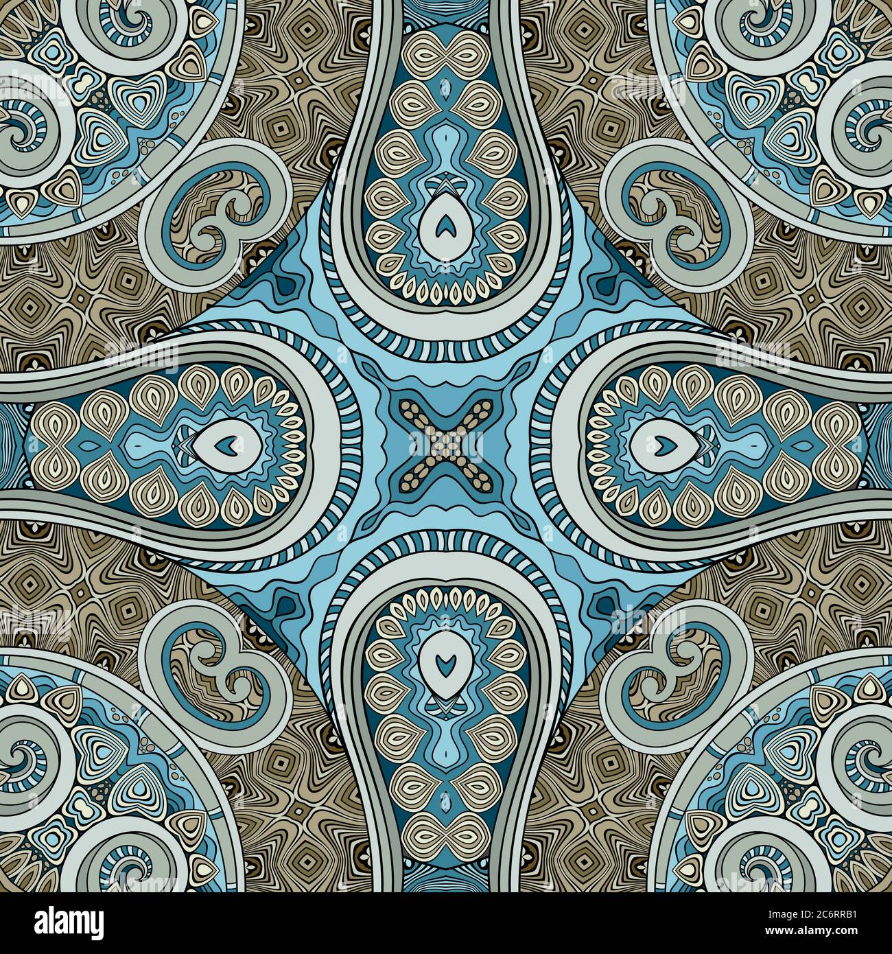 Vector abstract ethnic hand drawn seamless pattern Stock Vector Image ...