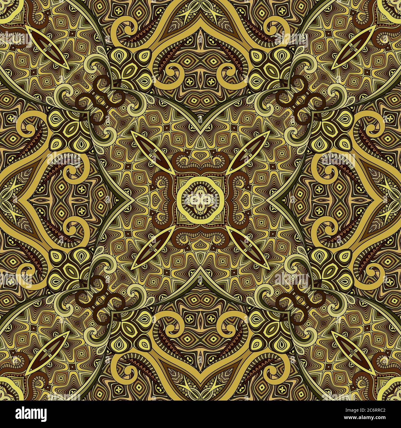 Vector abstract ethnic hand drawn seamless pattern Stock Vector Image ...