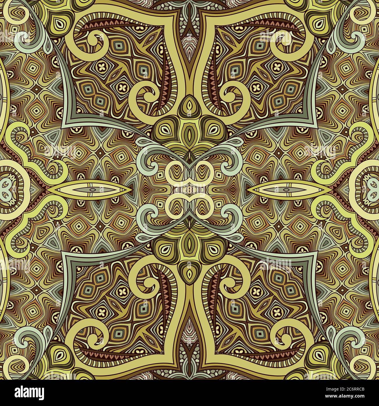 Vector abstract ethnic hand drawn seamless pattern Stock Vector Image ...