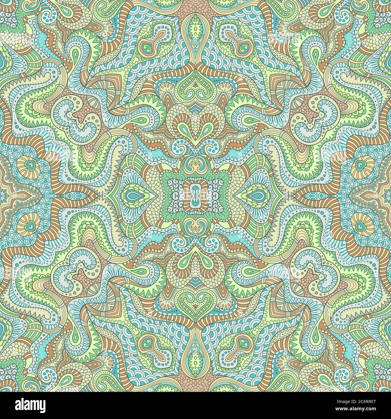 Vector abstract ethnic hand drawn seamless pattern Stock Vector Image ...
