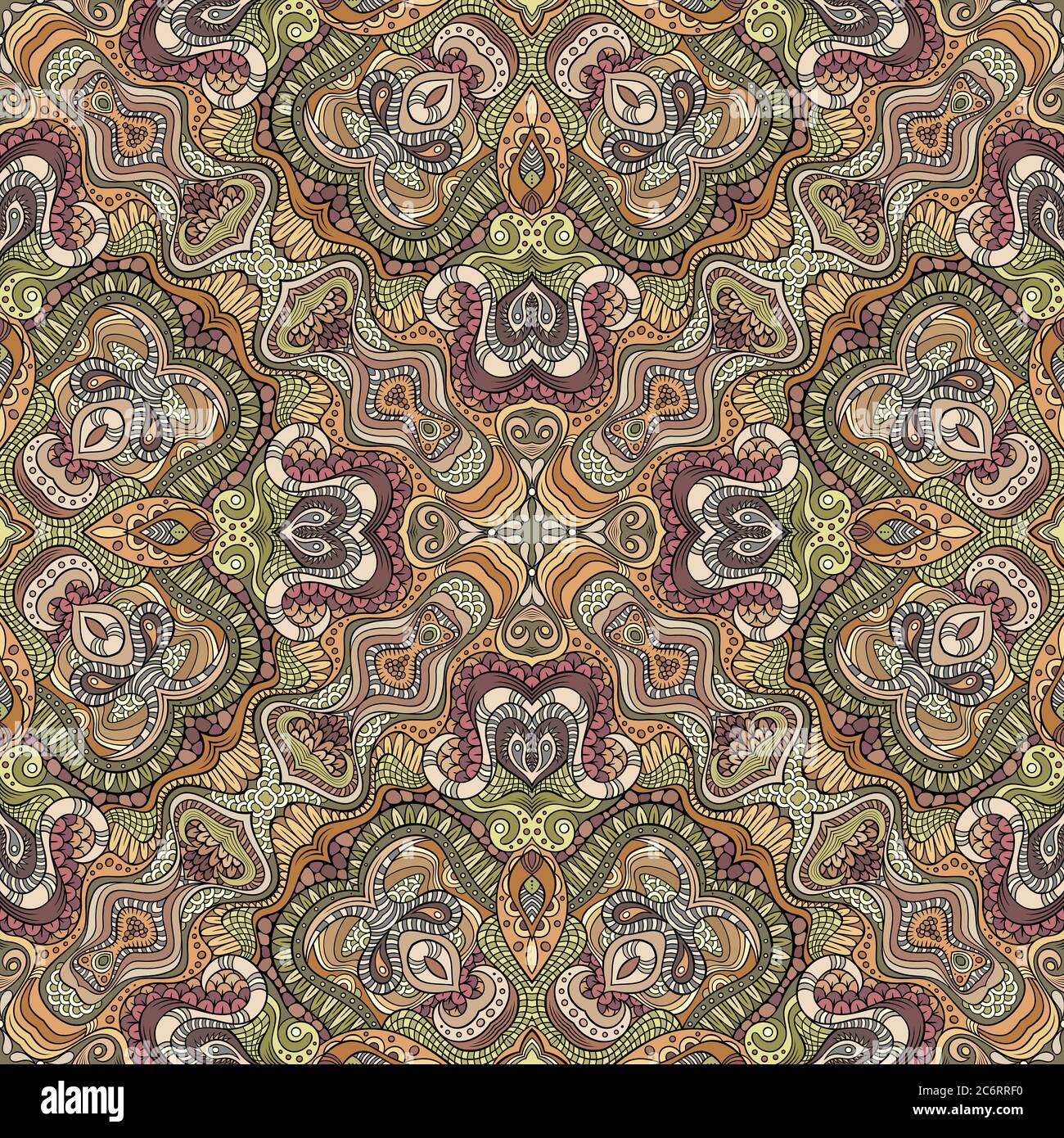 Vector ethnic hand drawn seamless pattern Stock Vector Image & Art - Alamy