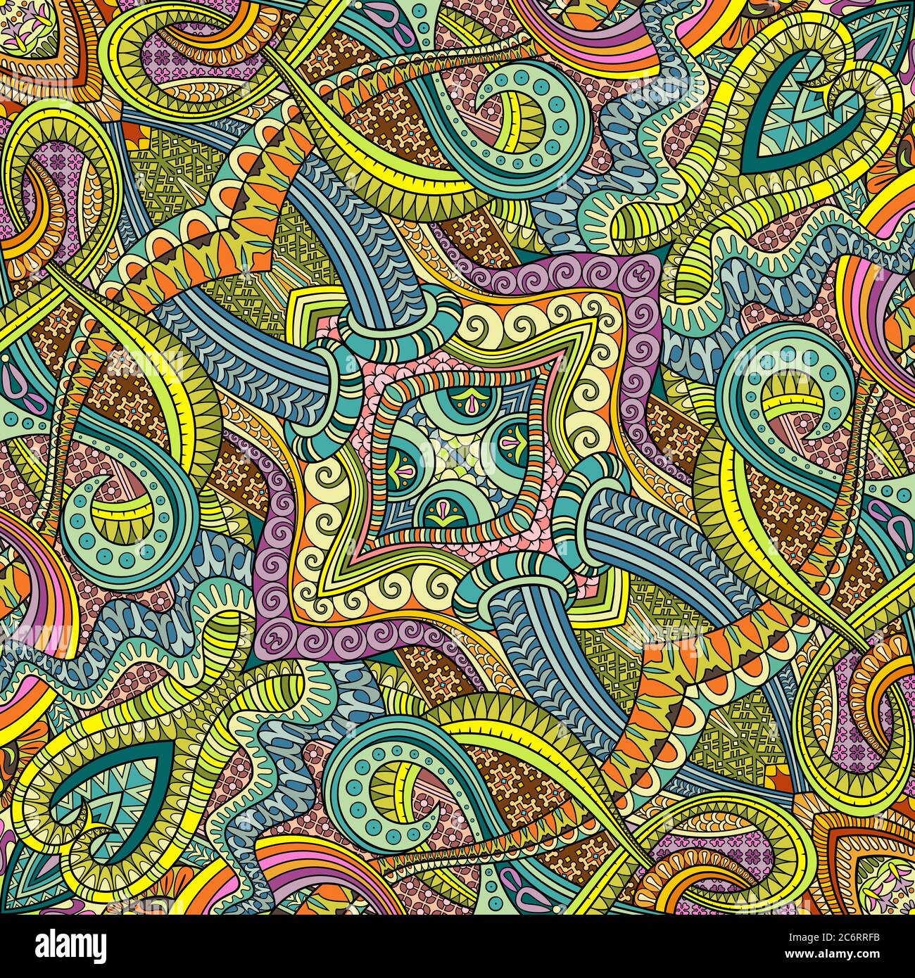 Vector abstract ethnic hand drawn background Stock Vector Image & Art ...