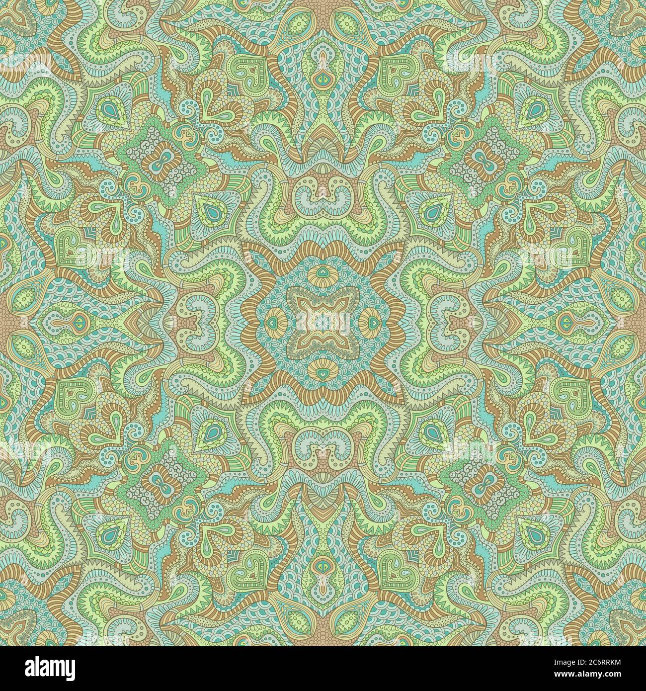 Vector abstract ethnic hand drawn seamless pattern Stock Vector Image ...