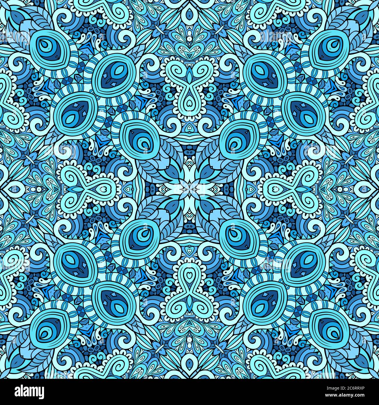 Vector ethnic hand drawn color seamless pattern Stock Vector Image ...