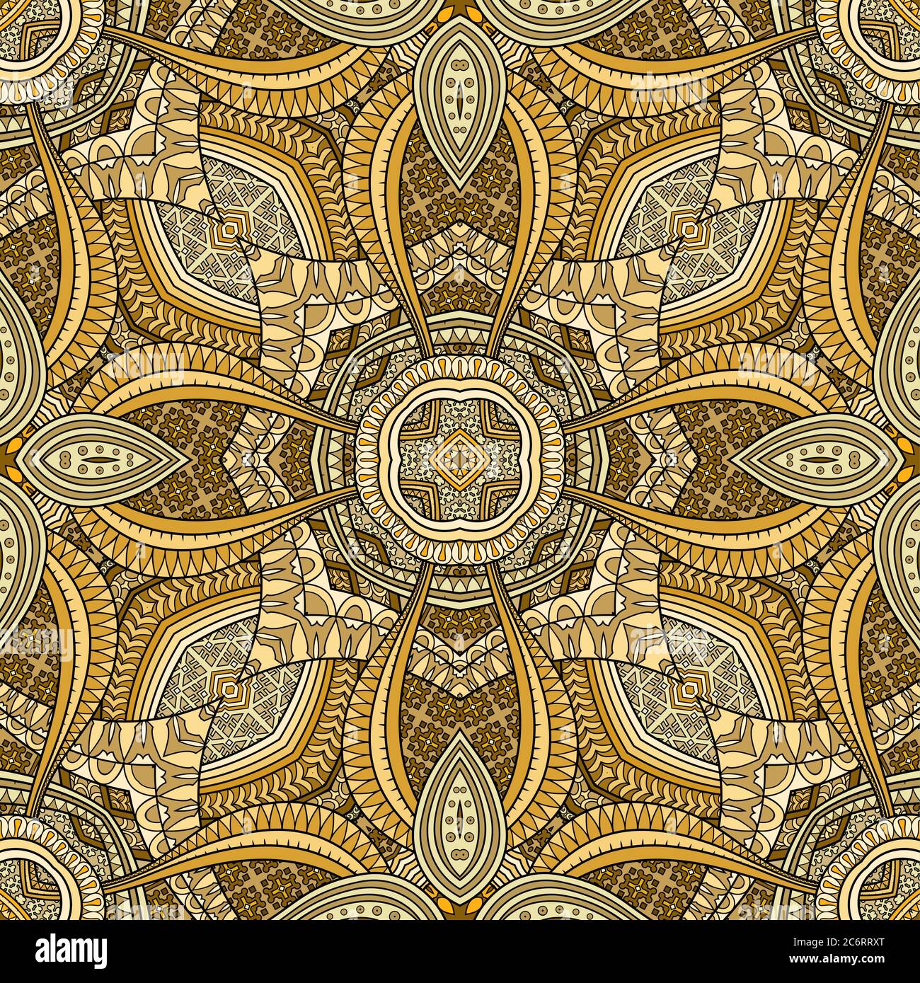Vector abstract ethnic hand drawn seamless pattern Stock Vector Image ...