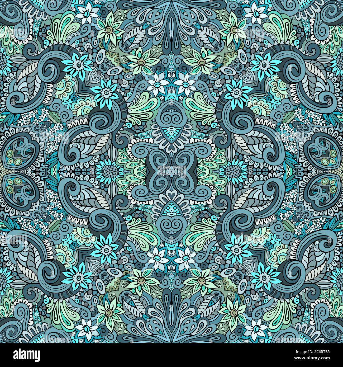 Vector ethnic hand drawn color seamless pattern Stock Vector Image ...