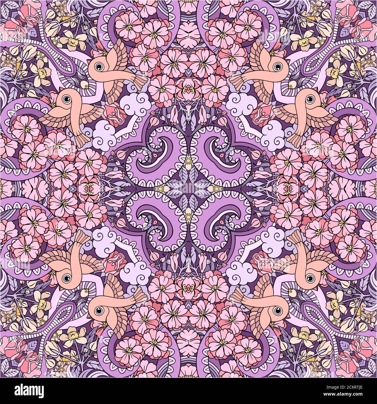 Vector abstract nature hand drawn seamless pattern Stock Vector Image ...