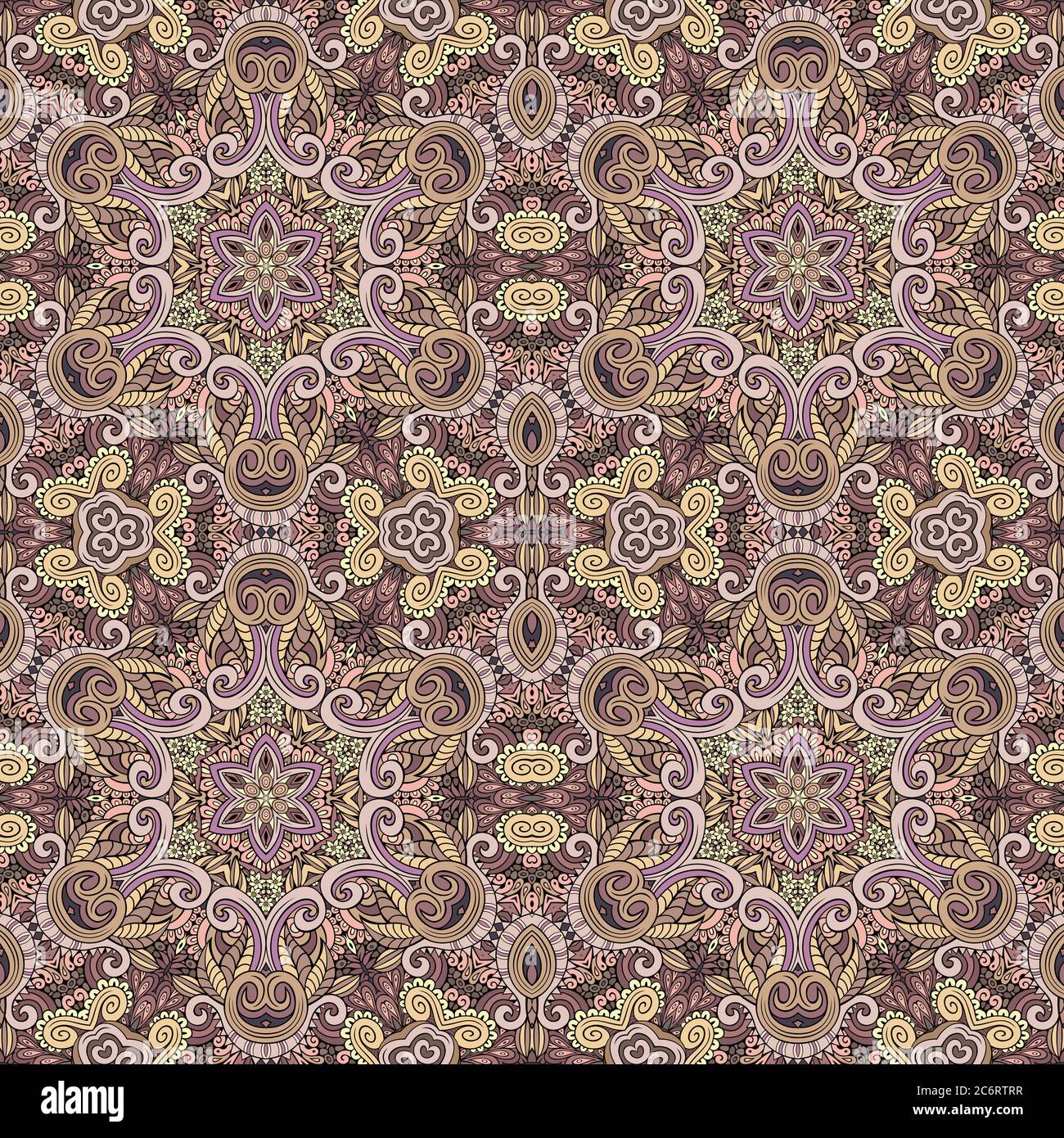 Vector ethnic hand drawn seamless pattern Stock Vector Image & Art - Alamy