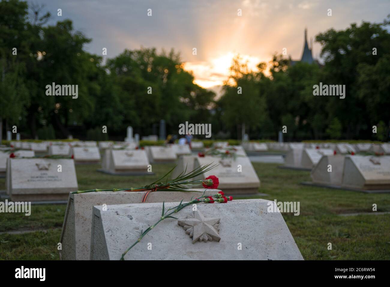 Red Army soldiers cemetery in Budapest Stock Photo