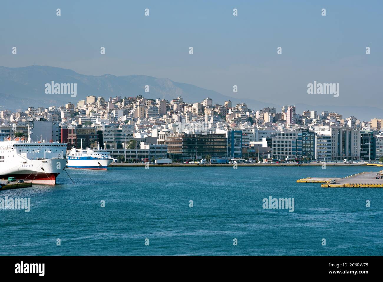 Athens city view from Piraeus port Stock Photo