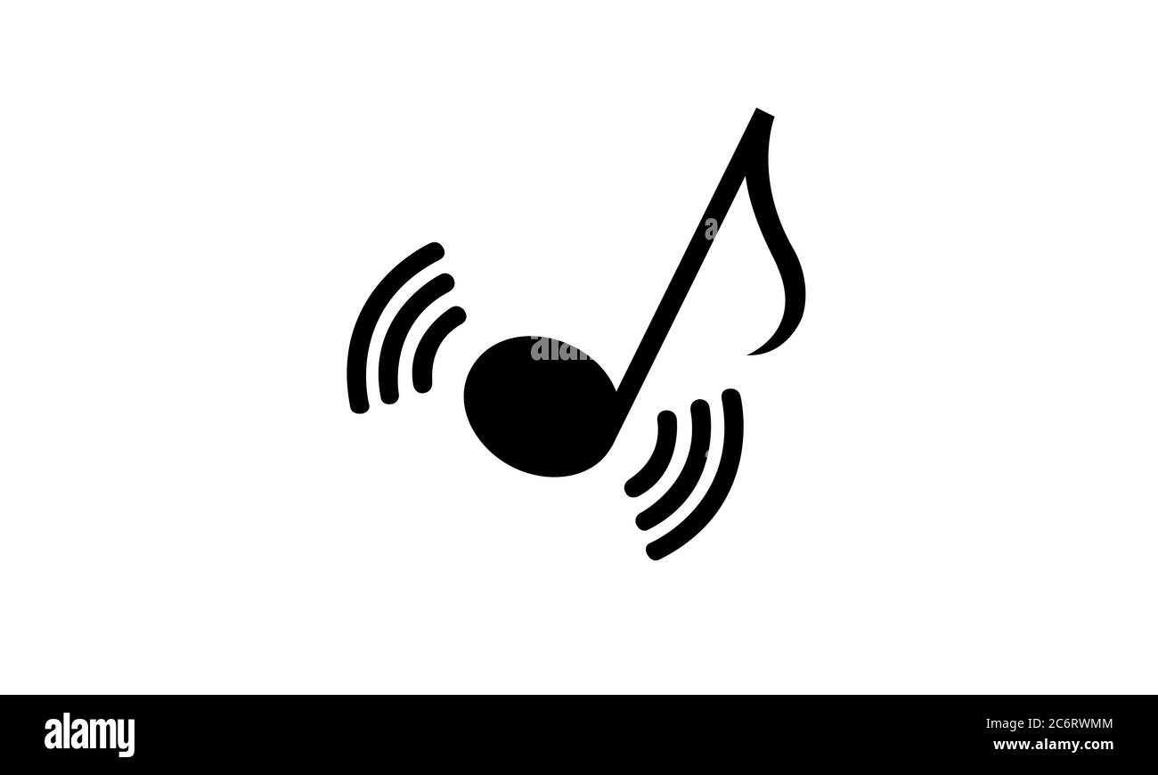 Musical Notes. Sound media concept illustration pictogram. flat vector icon for musical apps and websites. Stock Photo