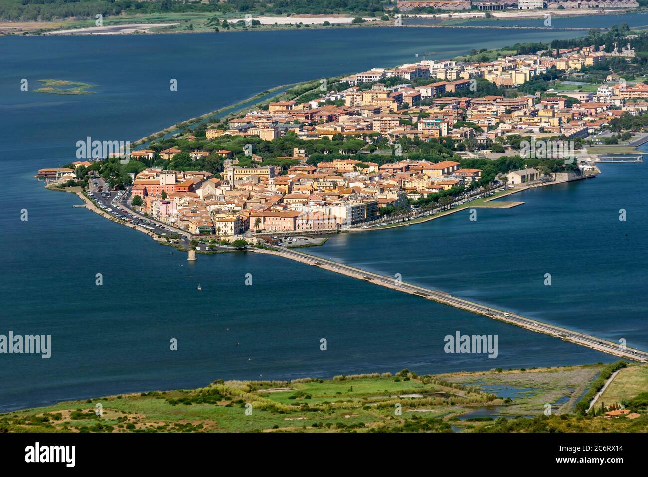 Beautiful Aerial View Of Orbetello And The Lagoon From The Summit Of beautiful-aerial-view-of-orbetello-and-the-lagoon-from-the-summit-of