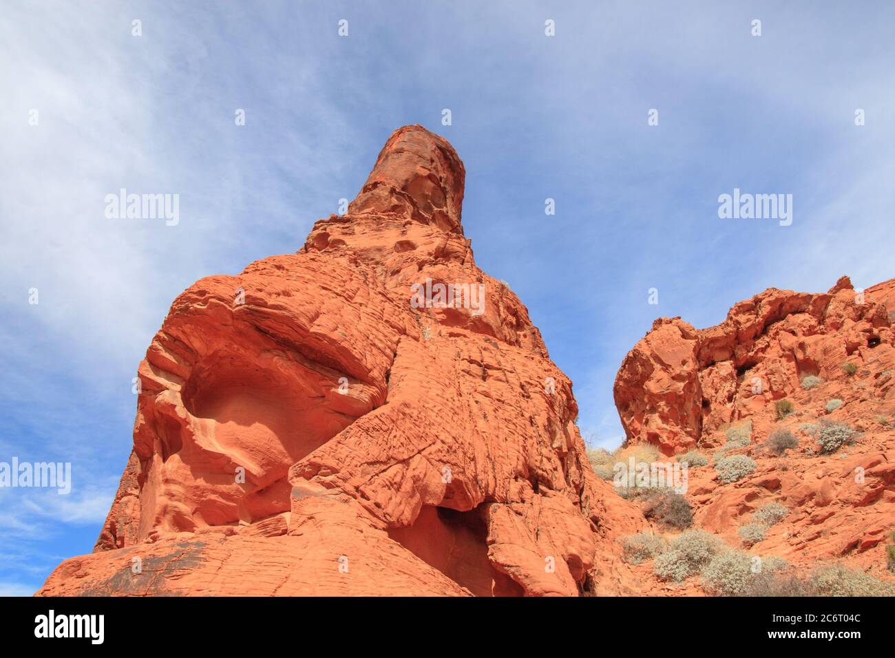 Red rock formations at Valley of Fire State Park in Nevada Stock Photo