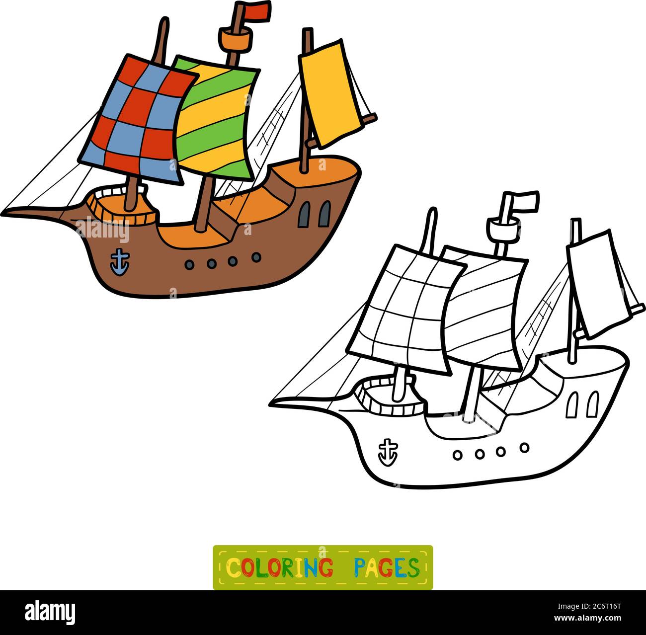 Download Coloring Book For Children Yacht Stock Vector Image Art Alamy