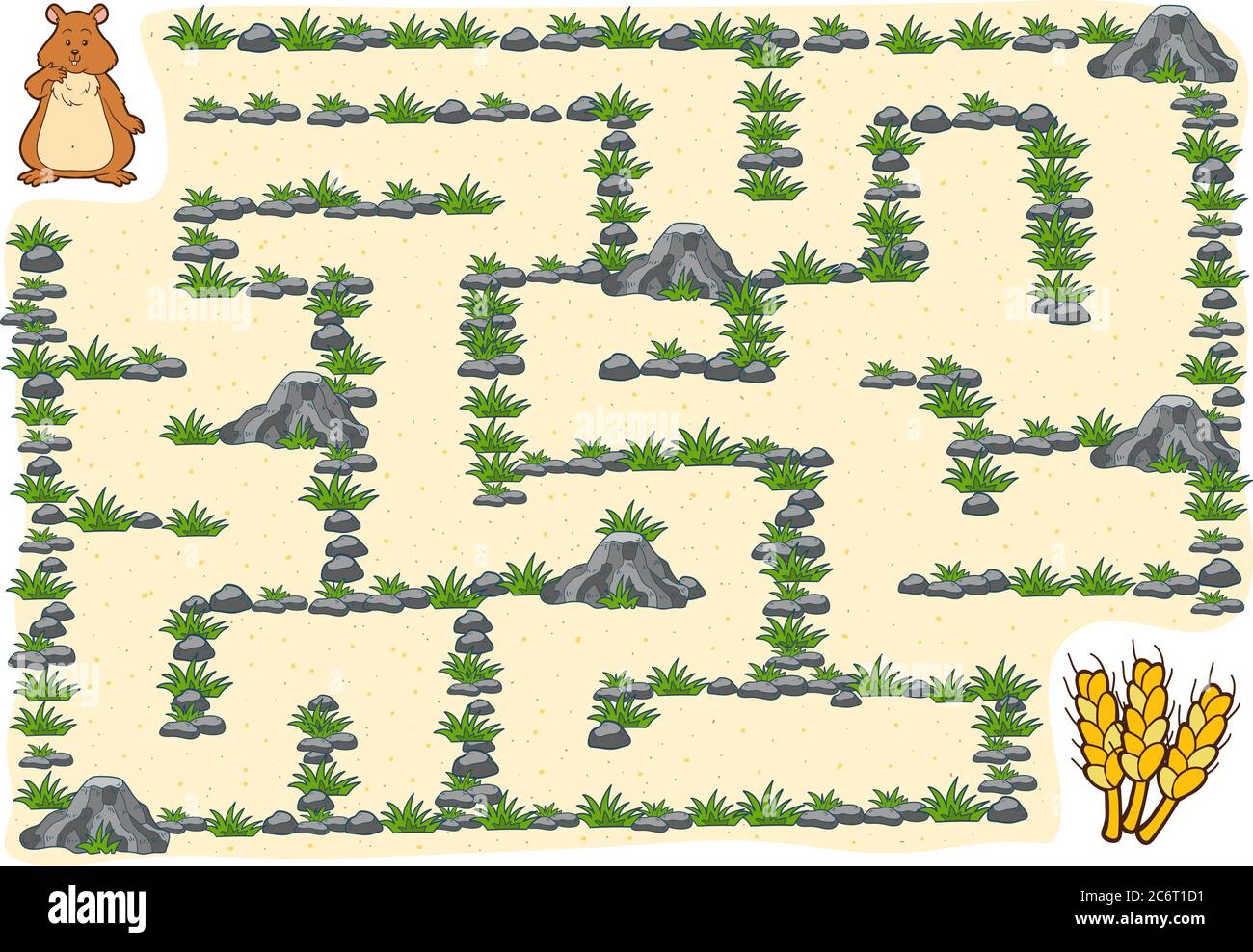 Maze game, education game for children, Hamster Stock Vector Image ...