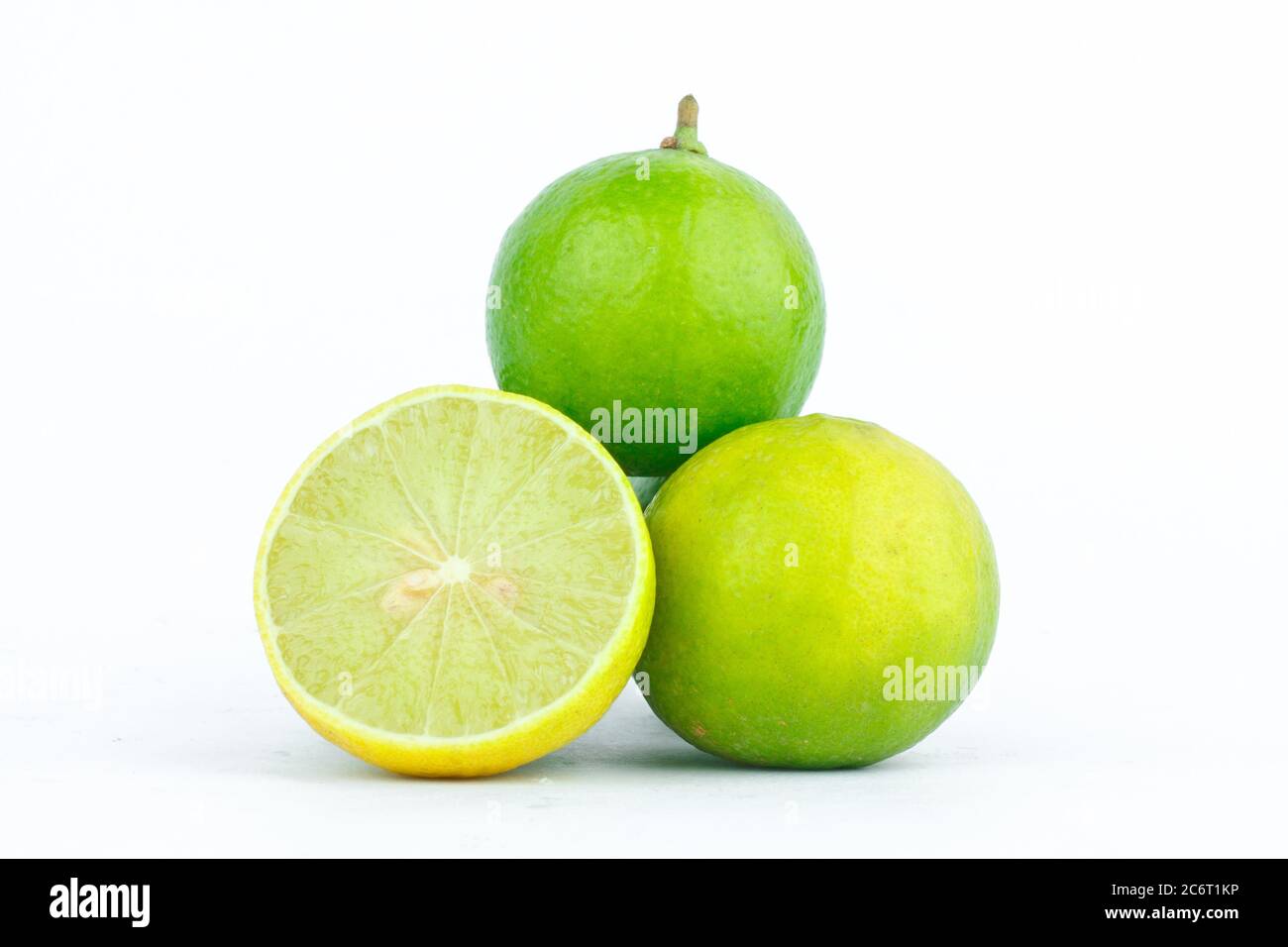 Lime ( lemon ) are high in vitamin C vegetable fruit food on the white background isolated Stock Photo
