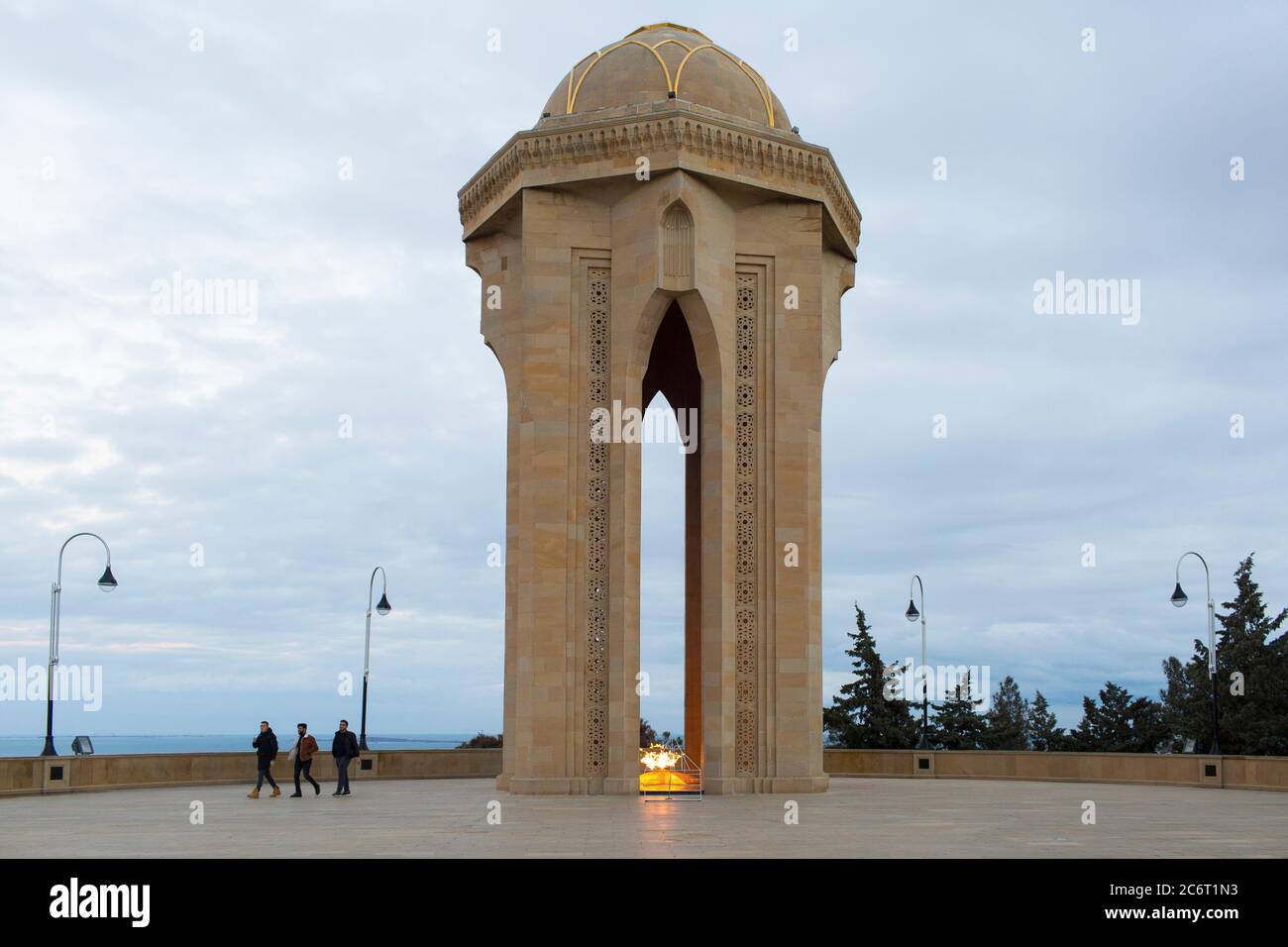 Martyrs lane is a war memorial to those who died in the war against Armenia and is in  in Baku Azerbaijan Stock Photo