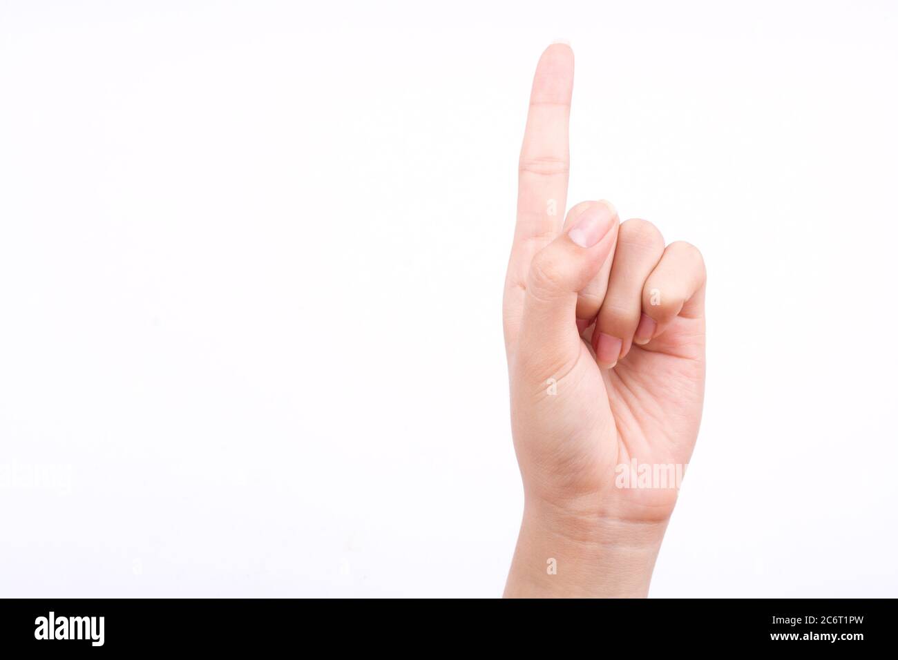 finger hand symbols isolated concept god thumbs pointing pray on the white background Stock Photo
