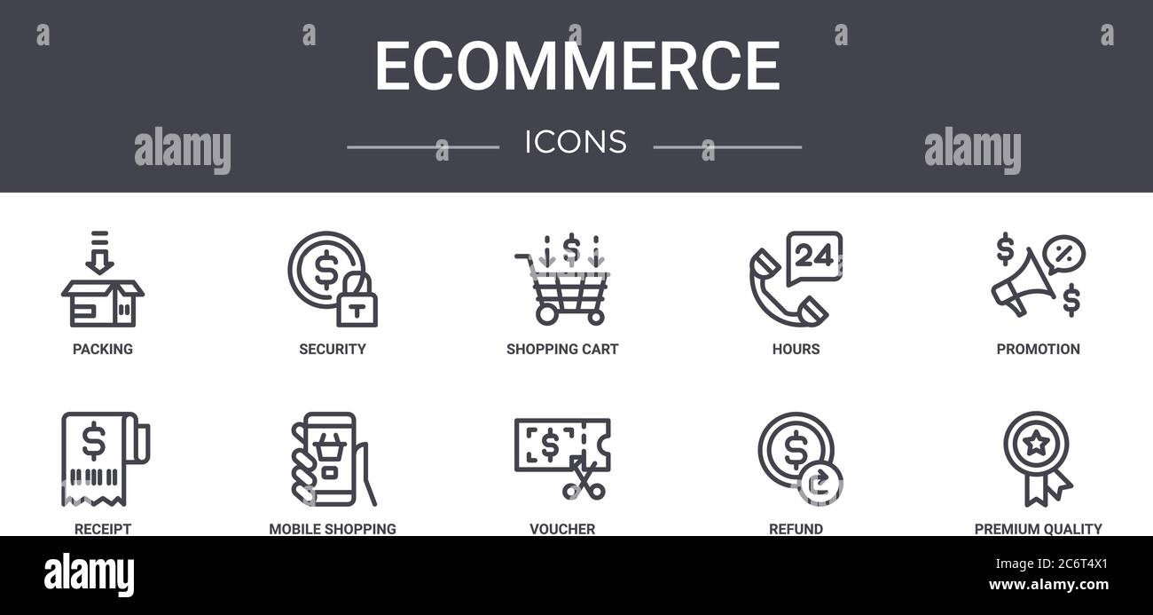 ecommerce concept line icons set. contains icons usable for web, logo ...
