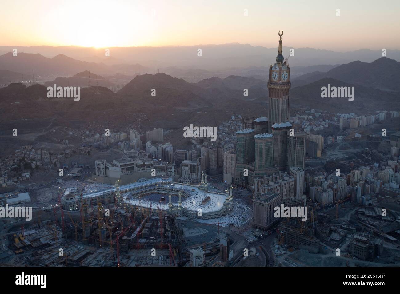 Abraj Al Bait, Saudi Arabia, Makkah Royal Clock Tower and Grand Mosque Stock Photo