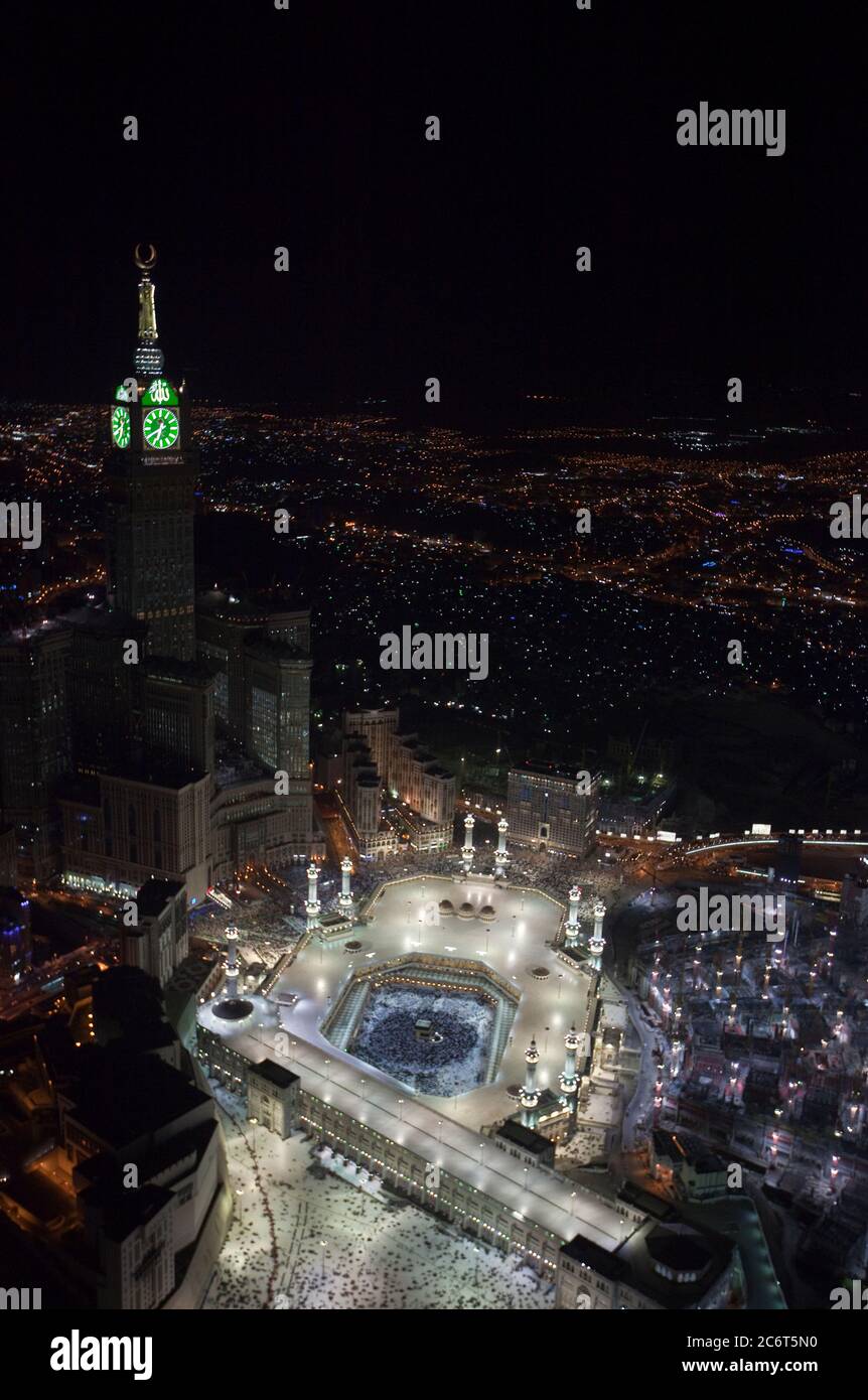Abraj Al Bait, Saudi Arabia, Makkah Grand mosque and the Royal Clock Tower Stock Photo