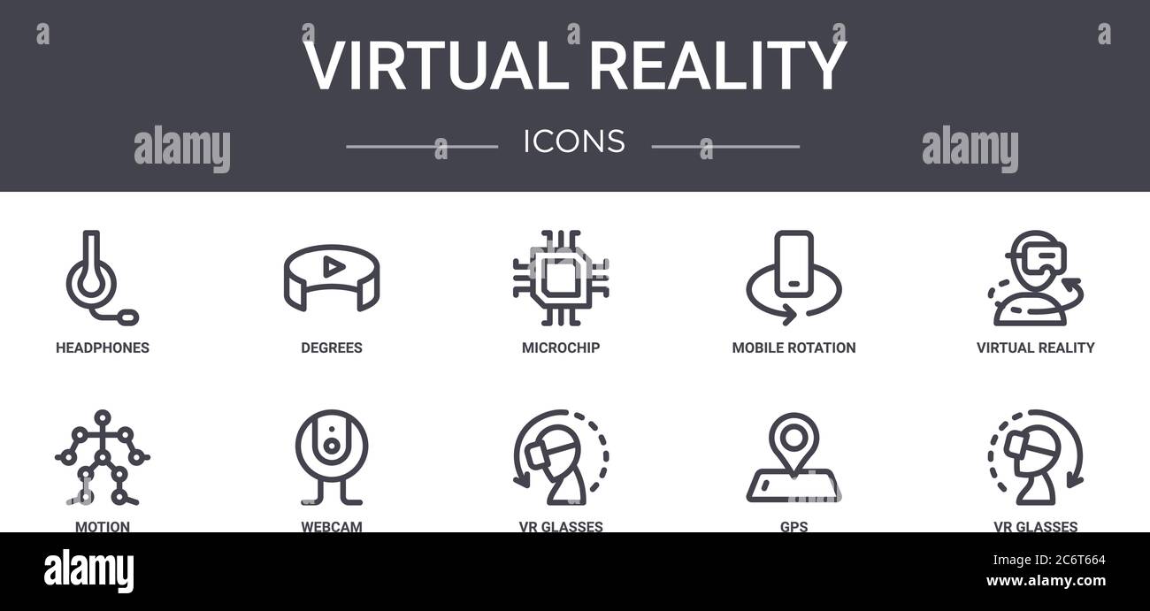 virtual reality concept line icons set. contains icons usable for web ...