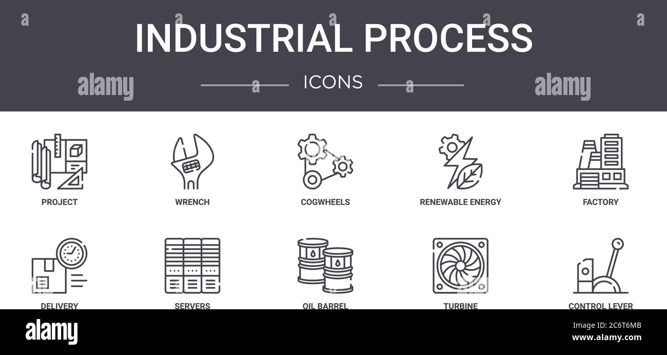 industrial process concept line icons set. contains icons usable for ...
