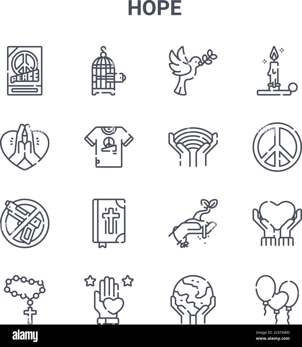 Set Of 16 Hope Concept Vector Line Icons 64x64 Thin Stroke Icons Such As Bird Cage Love Peace Hand Love Balloons World Rainbow Candlestick Ho Stock Vector Image Art Alamy Set Of 16 Hope Concept Vector Line Icons 64x64 Thin Stroke Icons Such As Bird Cage Love Peace Hand Love Balloons World Rainbow Candlestick Ho Stock Vector Image Art Alamy