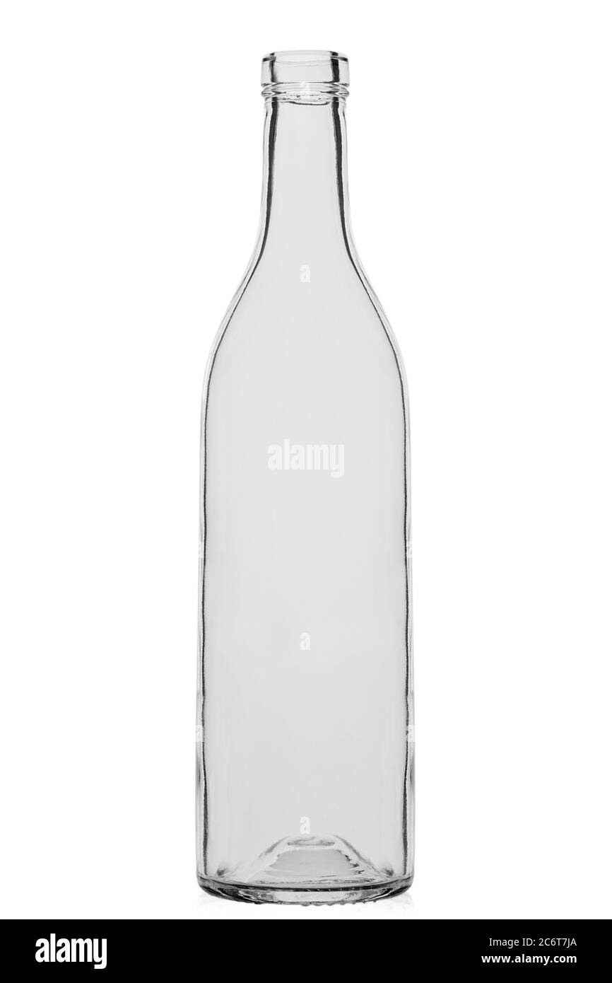 Empty cognac bottle on a white background. File contains clipping path. Stock Photo