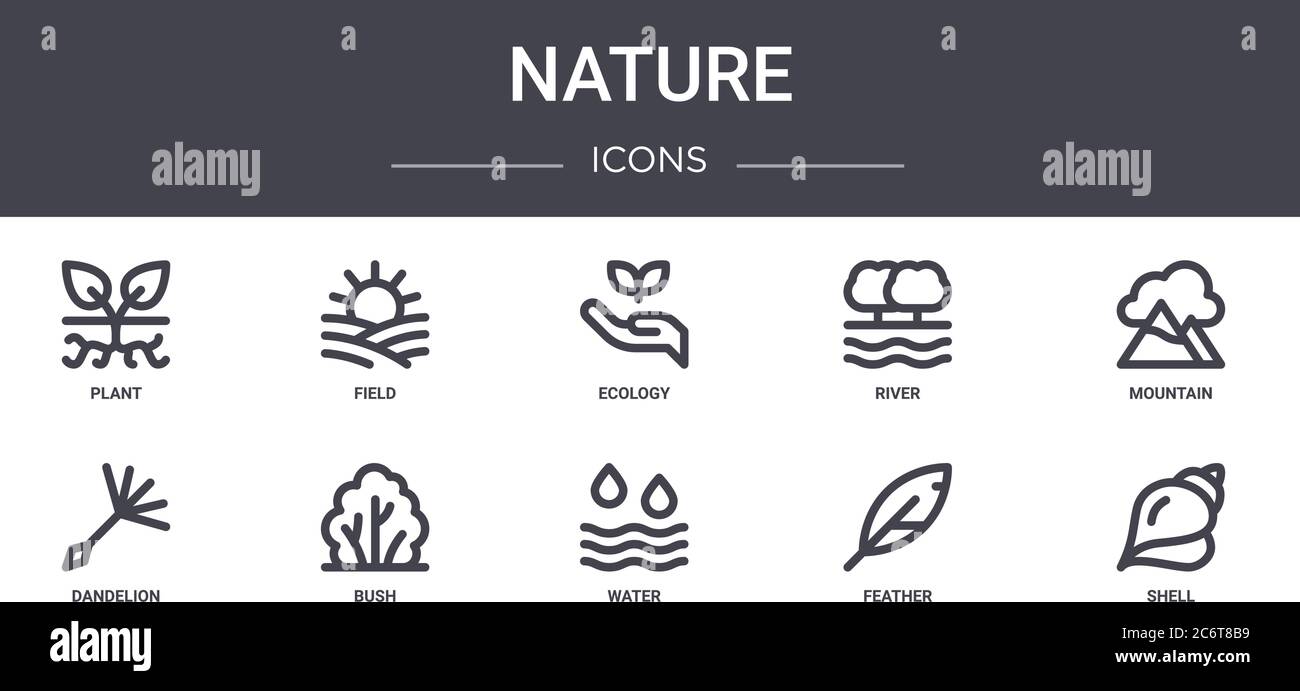 nature concept line icons set. contains icons usable for web, logo, ui ...
