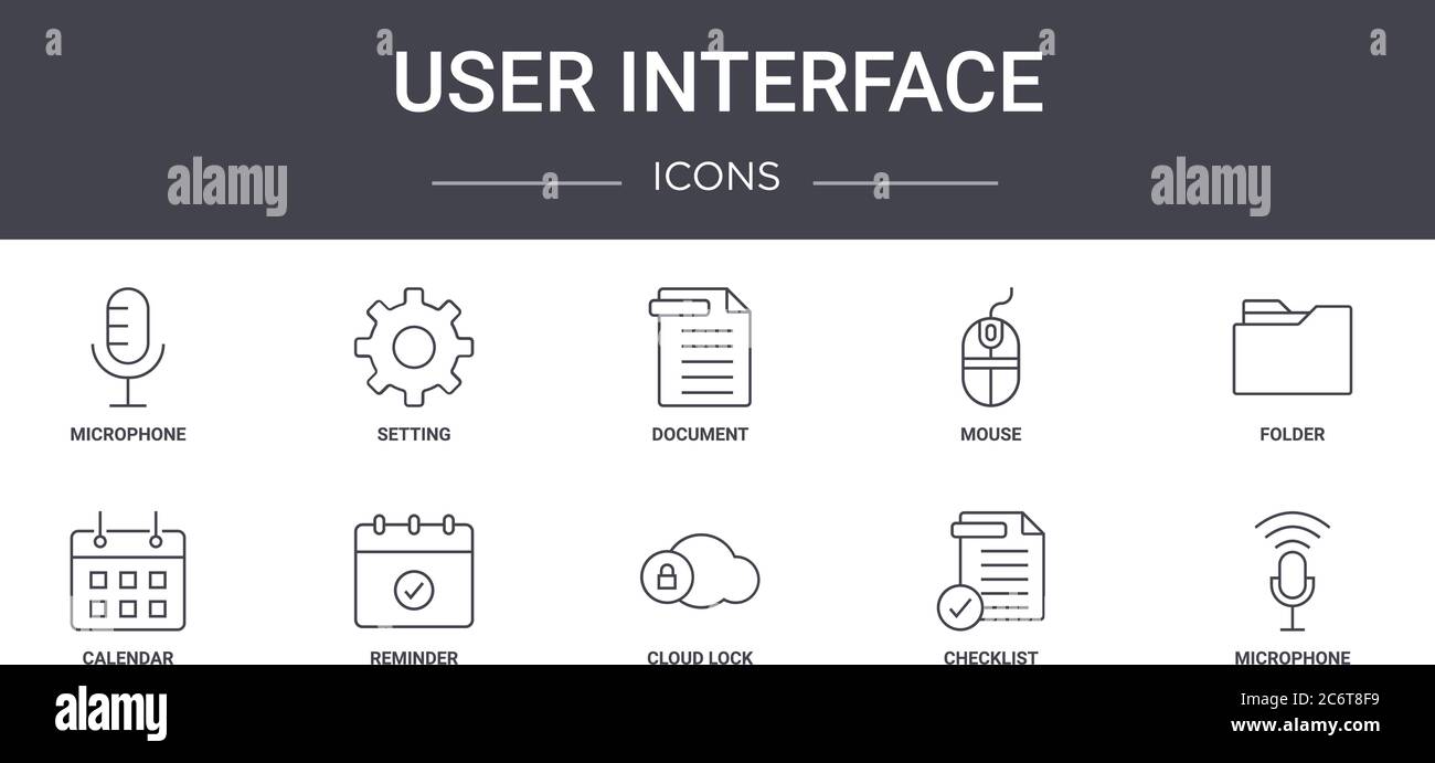 user interface concept line icons set. contains icons usable for web ...