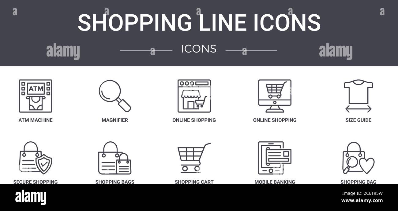 shopping line icons concept line icons set. contains icons usable for ...