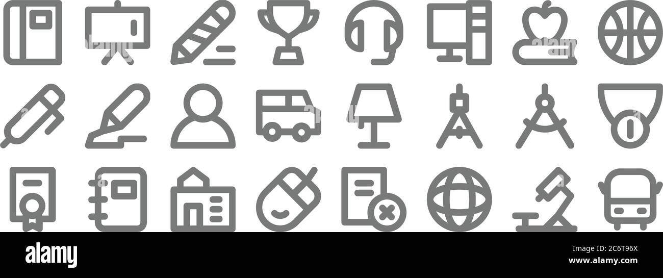 education material line icons. linear set. quality vector line set such ...
