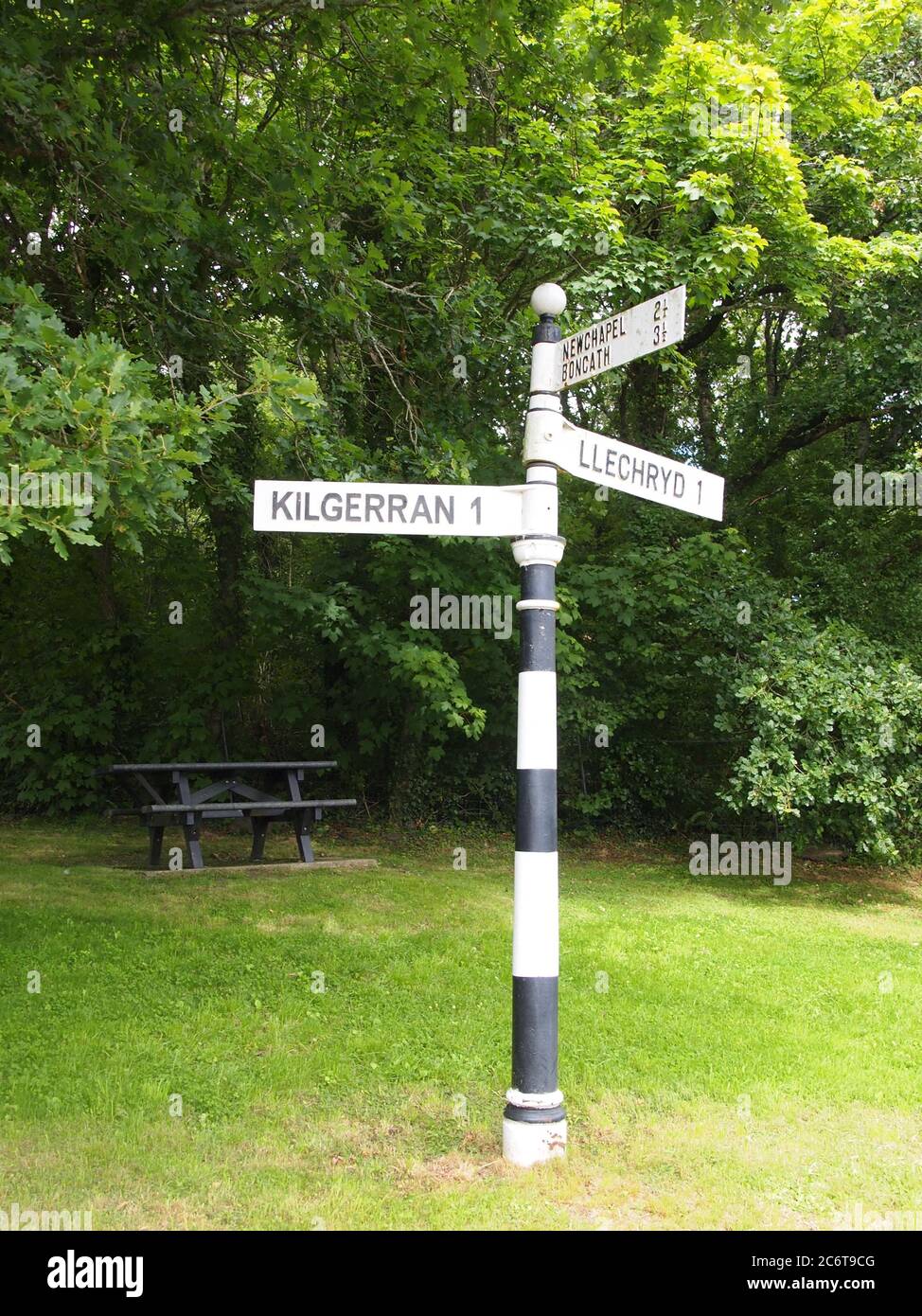 Welsh Signpost Welsh country signpost Stock Photo - Alamy