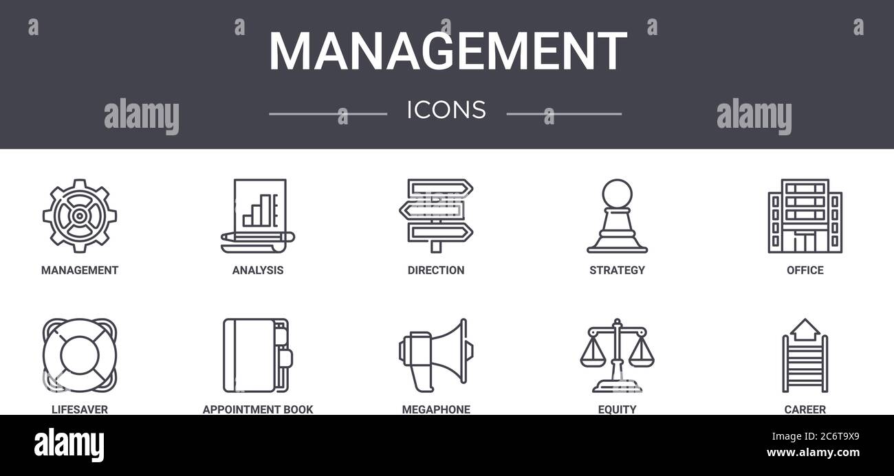 management concept line icons set. contains icons usable for web, logo ...