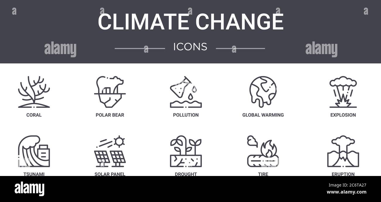 climate change concept line icons set. contains icons usable for web ...