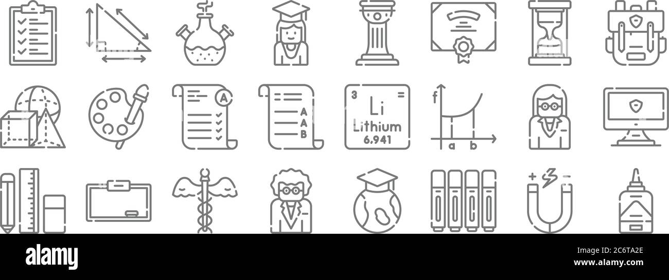 academy line icons. linear set. quality vector line set such as liquid ...