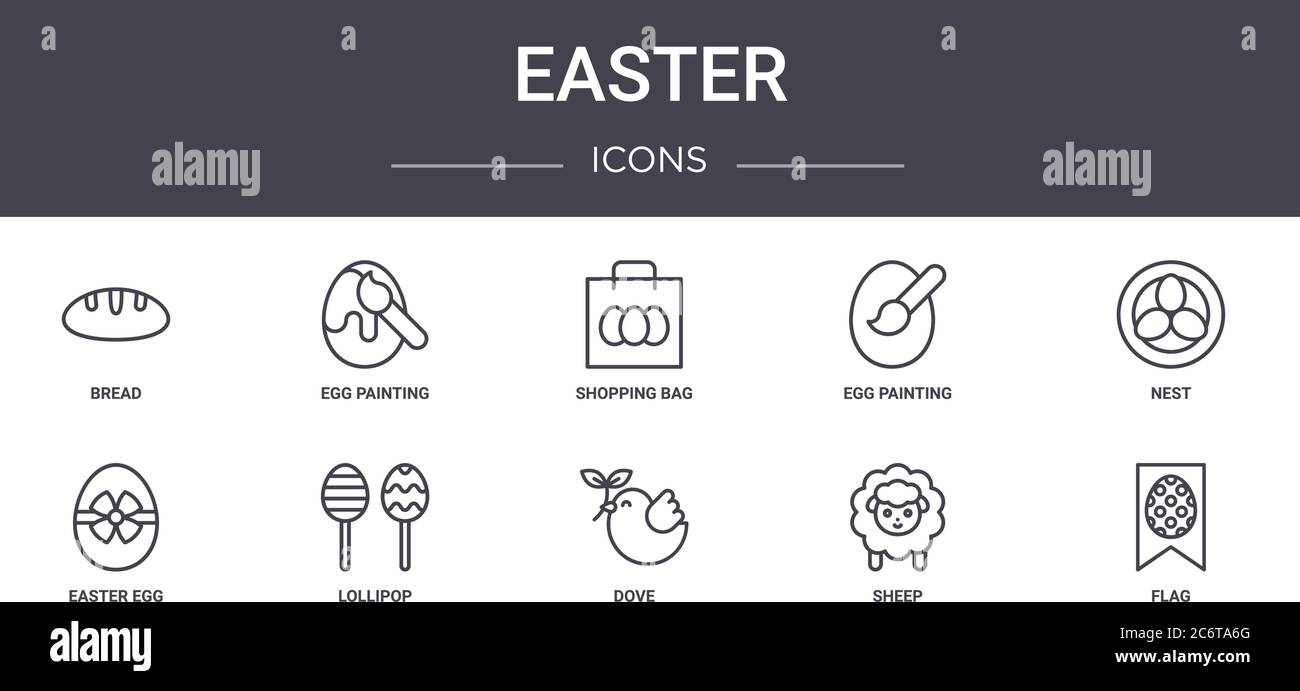 easter concept line icons set. contains icons usable for web, logo, ui ...