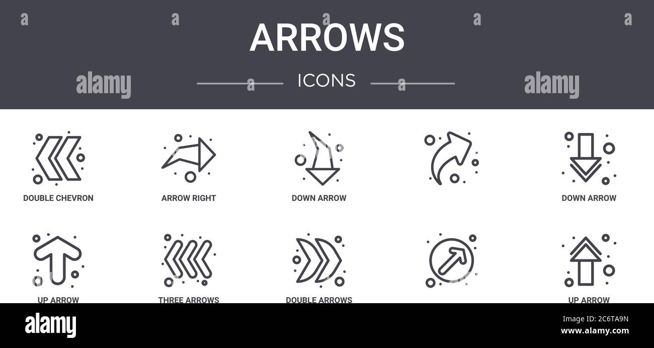 arrows concept line icons set. contains icons usable for web, logo, ui ...