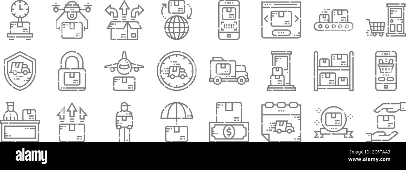 delivery line icons. linear set. quality vector line set such as ...