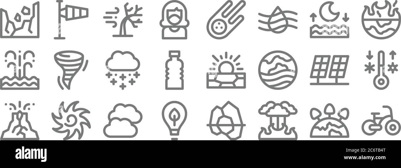 climate change line icons. linear set. quality vector line set such as ...