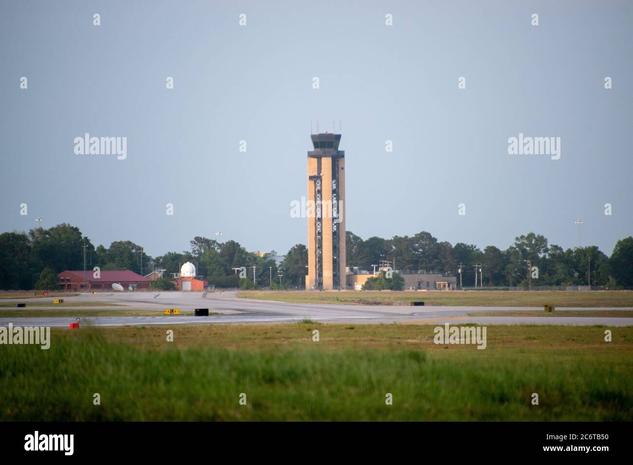 The Air Traffic Control tower at Charleston international Airport, South Carolina Stock Photo