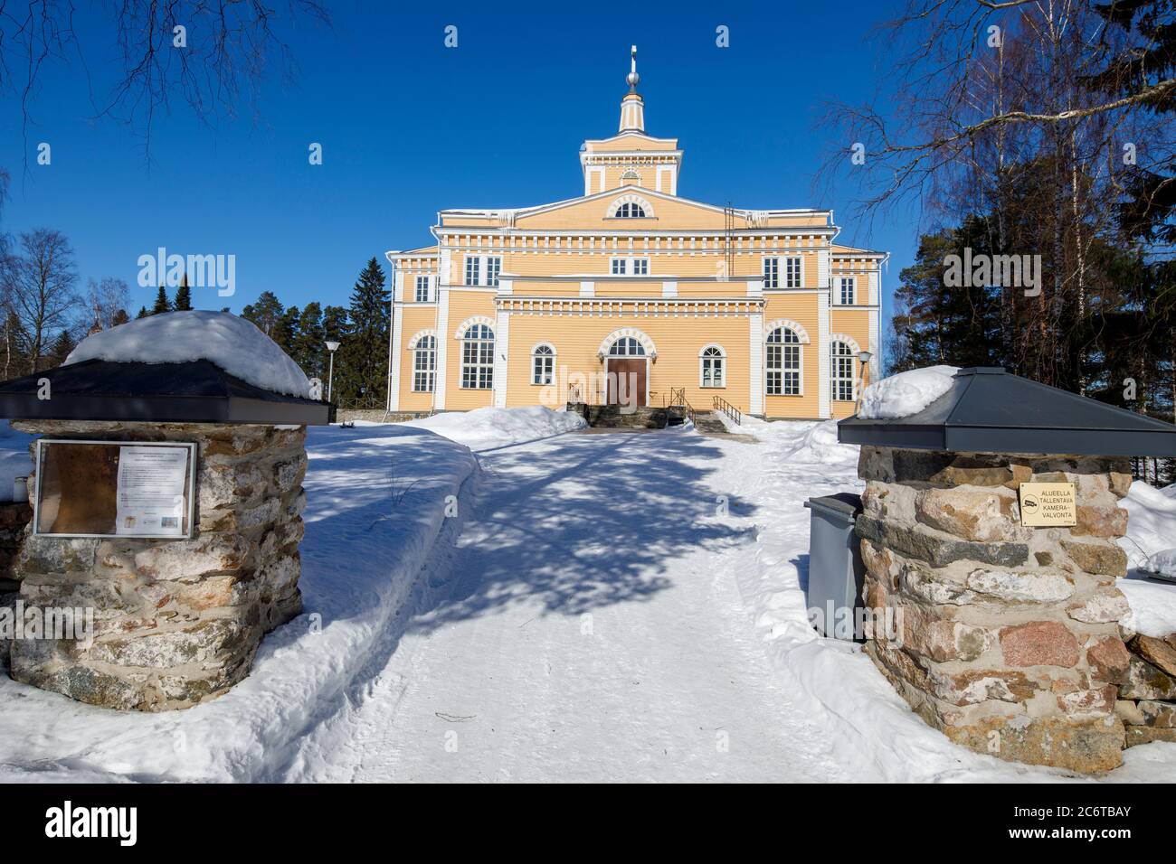 Large wooden Lutheran church at Rautalampi , built in the year 1844 and designed by the architect C . A Engel , Finland Stock Photo